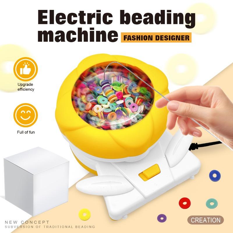 1Pc Automatic Beading Machine Plastic DIY Bead Stringer for Seed Beads Soft Clay Electric Beading Tool Safety