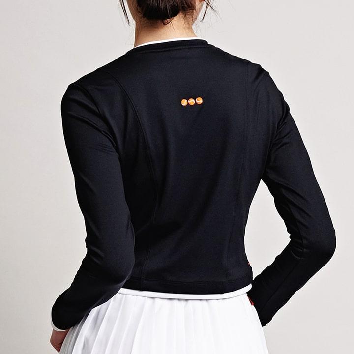 YONEX 245Tl004F Midnight Black Women'S Layered Style Crop Long Sleeve T-Shirt