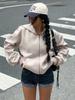 ANS Academy Style Cardigan Hoodie: Autumn Couple's Loose Chinese Streetwear Jacket with Trendy Long Sleeves.