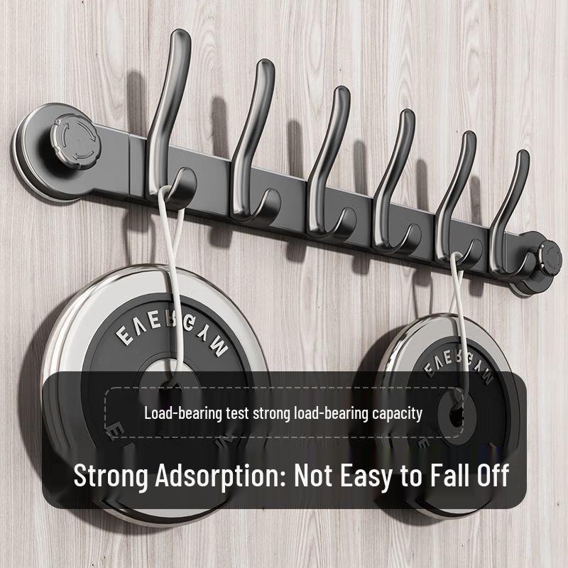 No-Drill Suction Cup Over-Door Hook Rack