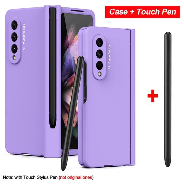 With Touch Pen Hinge Full Protection Capa For Samsung Galaxy Z Fold 4 5g Case Pen Slot Front Screen Glass Z Fold 4 Cover