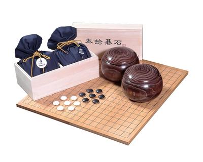 Kuroki Go Stone Shop Beginner To Intermediate Level Go Set Go Board Without 3-piece KGA309-BL30 (foldable Hinges)