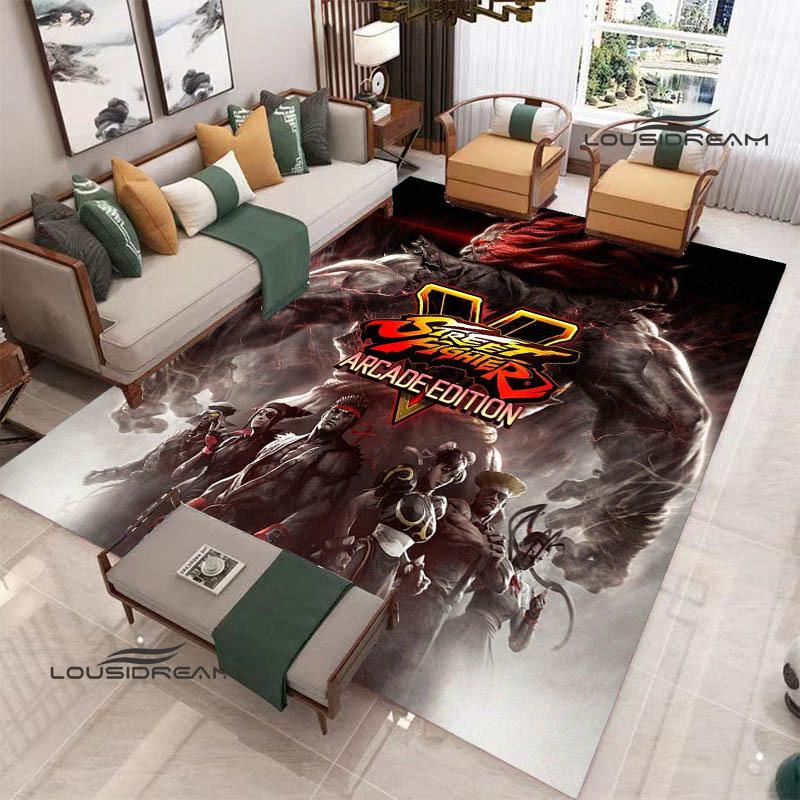 Klassisches Spiel Street Fighter Bedruckter Teppich Wohnzimmer Schlafzimmer Teppich Rutschfeste Fußmatte Foto-Requisiten Geburtstagsgeschenk