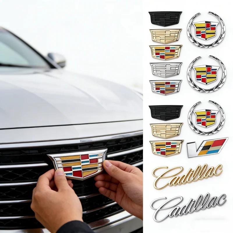 Premium Metal Car Emblem Badge Waterproof Side Fender Sticker For Cadillac Logo Escalade CTS ATS SRX XTS XT5 STS CT5 CT6 BLS XLR