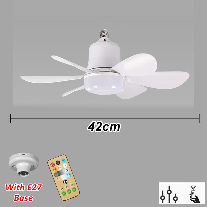 42/52cm Silent Ceiling Fan Lamp Remote Control LED 3 Colors Light Dimmable Bedroom Office Indoor 6 Blades Ceiling Fans Lighting