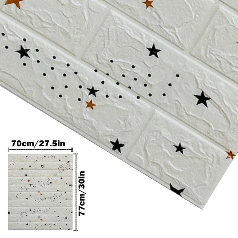 5PCS 3D Self Adhesive Foam Wall Sticker Waterproof  Bedroom Home Decor DIY Imitation Brick Wallpaper for Living Room Decoration