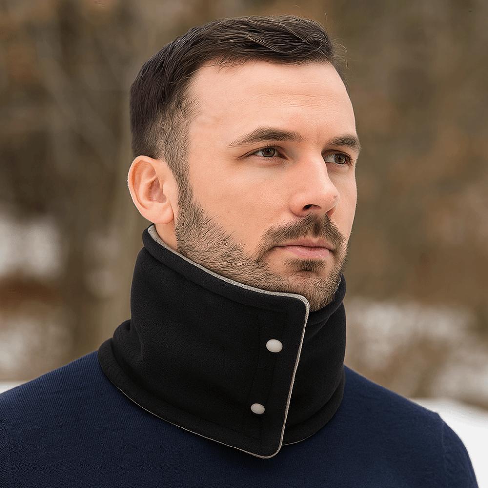 Solid Color Winter Knitted Scarf Double-sided Warm Neck Warmer Face Mask Fleece Muffler cycling