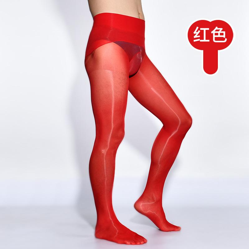 Men'S Horse Oil Stockings 360 Seamless Sexy Ultra-Thin Shiny Pantyhose Silky Tube Jj Set Airplane Socks