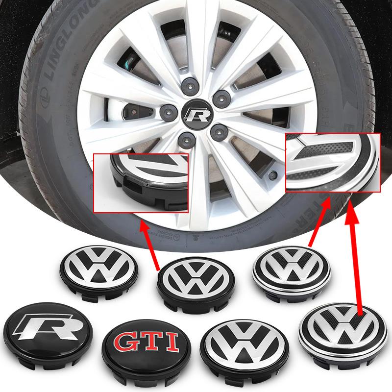4Pcs 55mm 56mm 65mm 70mm Car Wheel Hub Center Caps Badge Emblem For Volkswagen VW Golf Polo Passat Touran CC Rim Cover Accessory CWW1