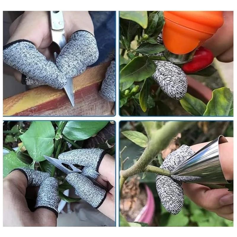 10 Stück 5-stufige Schutz-Hochleistungs-Anti-Schnitt-Fingerhandschuhe für verschiedene Aktivitäten wie Basteln, Nähen, Schnitzen