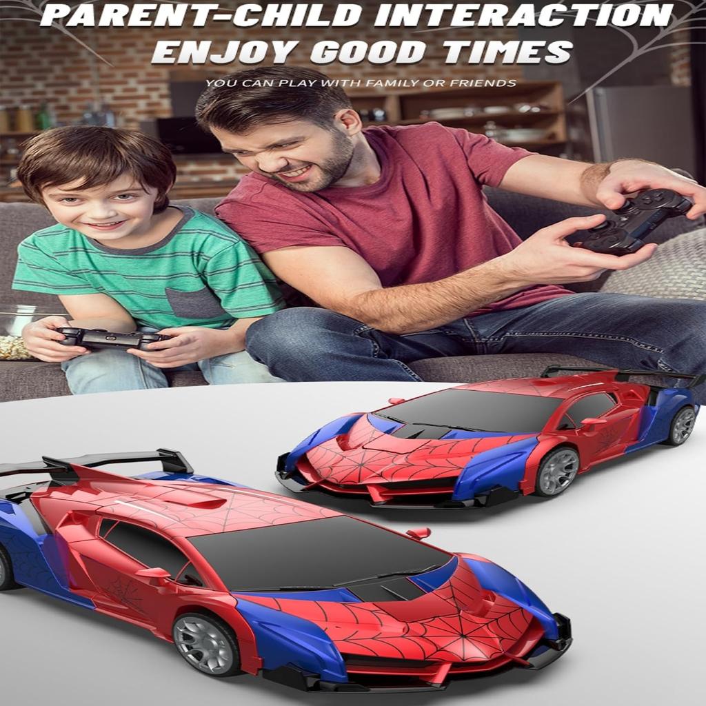 Transforming Rc Cars Toys for Boys 4-7 8-12, 2.4Ghz Remote Control Car Transform Robot, 1:18 Scale One-Button Deformation 360° Rotation Car Toy