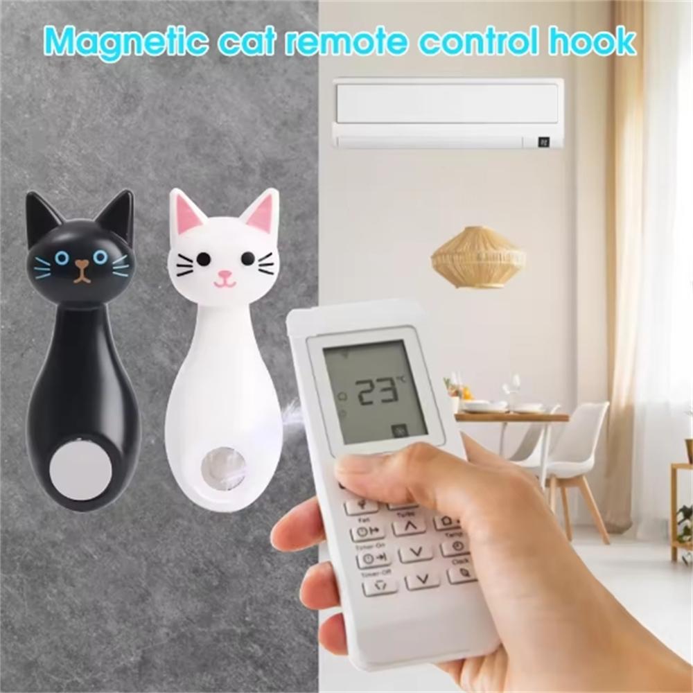 Creative Cat Magnetic Suction Hook With Strong Adhesive For Storing Air Conditioning Remote Controls And Fixing Routers