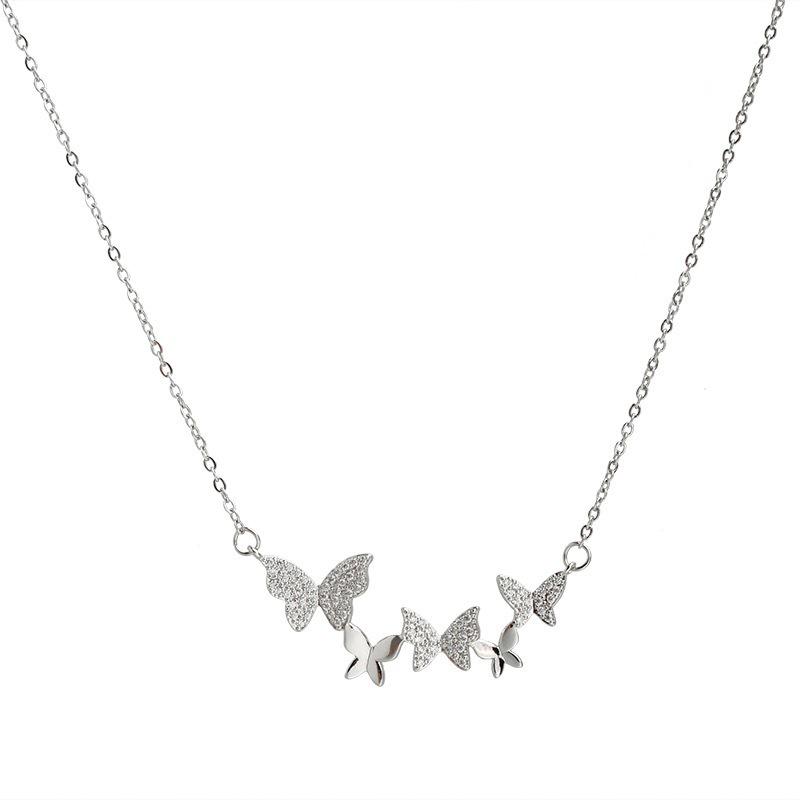 2023 Exquisite Zircon Butterfly Necklace - Women's Summer Fashion, Japanese & Korean Niche Design, Versatile Commute Style