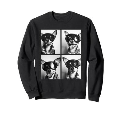 Lustige Chihuahua Schneebrille Winter Ästhetik Tier Sweatshirt
