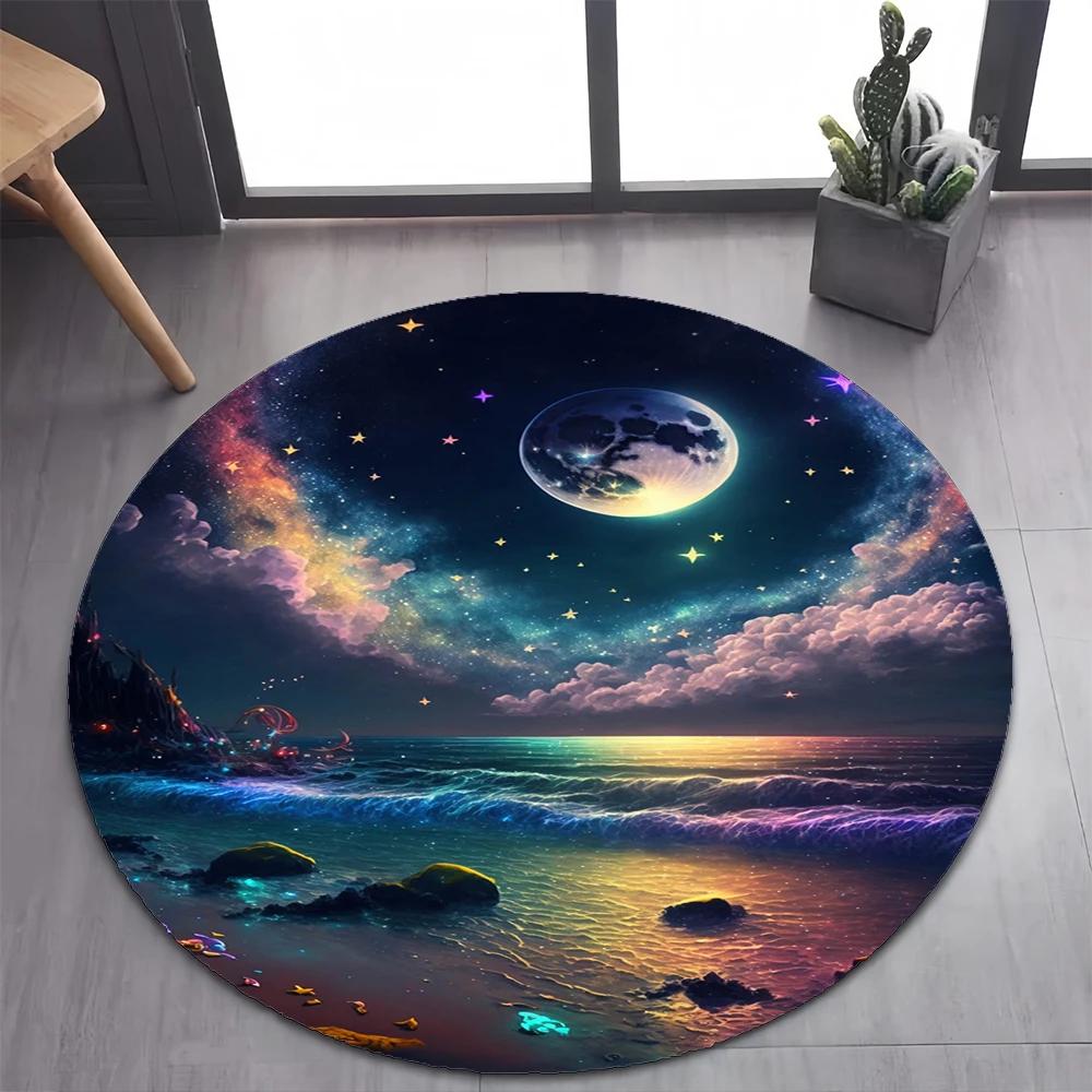 Colorful Pebble Rainbow Road Beach Stone 26 Style New Round Carpet Rug for Bedroom Living Room Decoration,pet Decor Floor Mat