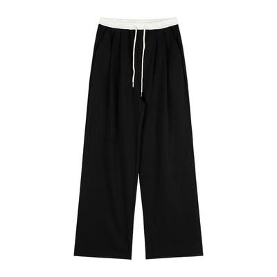 New Contrasting Color Dancing Pants for Women with High Waist Drooping and Versatile Design Wide-leg Sports Casual Sweatpants