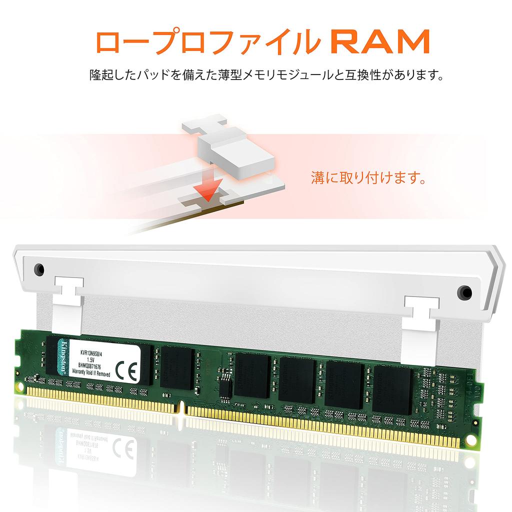 New Version RGB RAM Cooling Memory Heatsink with Addressable RGB LED Function Overclocking PC White 2 Pieces In 1 Set EZDIY-FAB (Desktop Memory) -