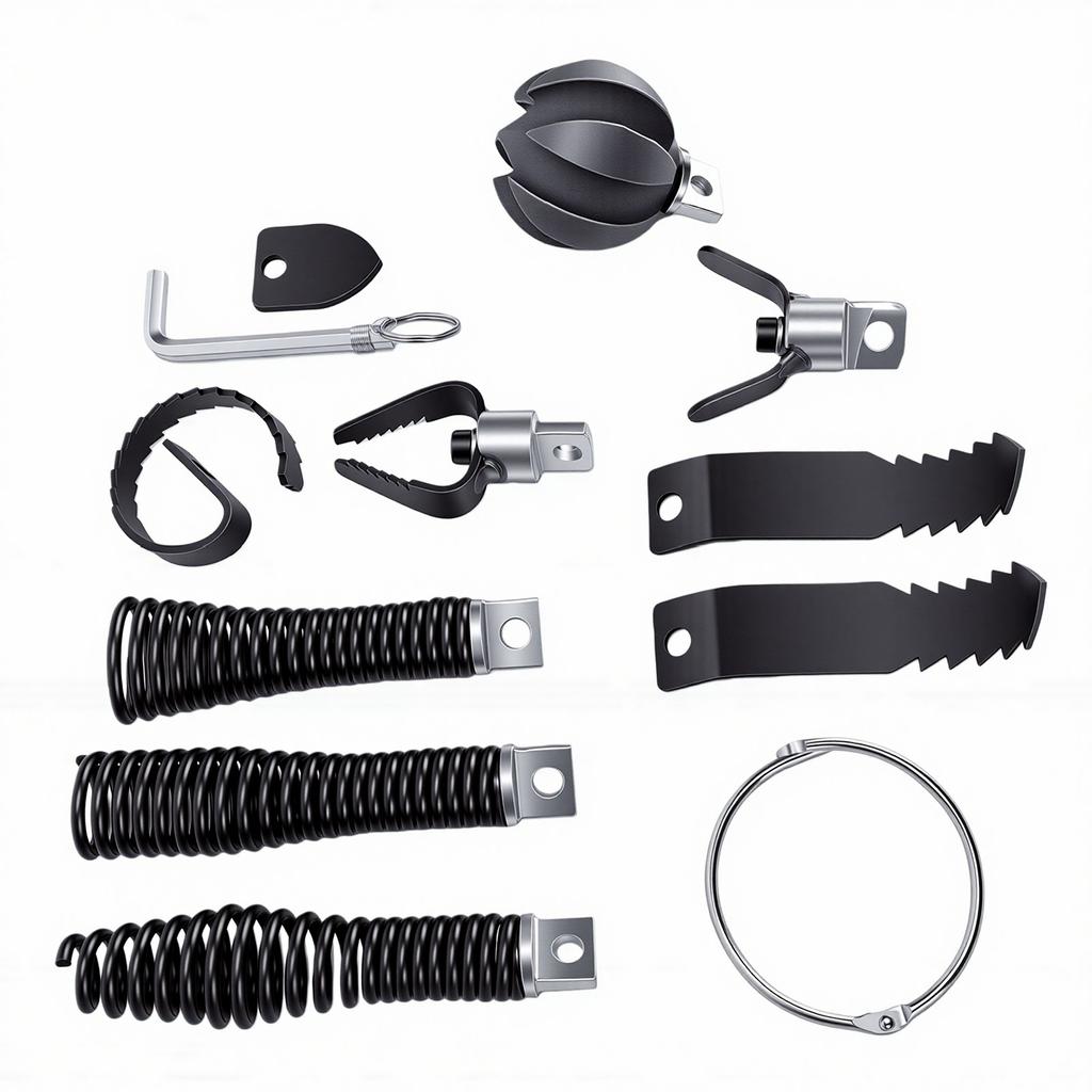 Drain Snake Attachment Set 6 Blade Grease Cutter and Clog Remover Set for Sewer Roots Hair Blockages