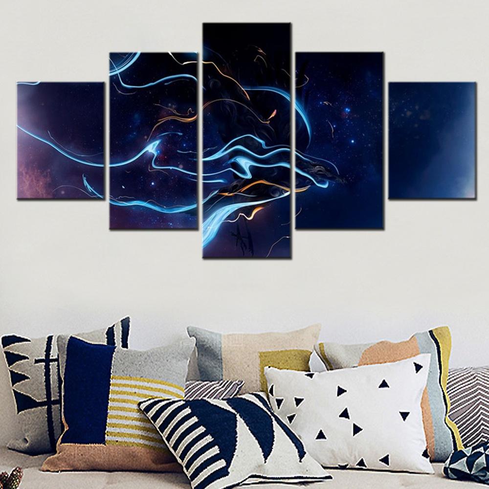 

5 Pieces Canvas Wall Arts Poster Painting Digital Art Birds Abstract Colorful Stars Galaxy Wallpaper Picture Print Living Roomo 20x35 20x45 20x55cm