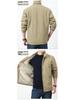 KPB Men's Plus Size Fleece-Lined Autumn Jacket with Stand-Up Collar
