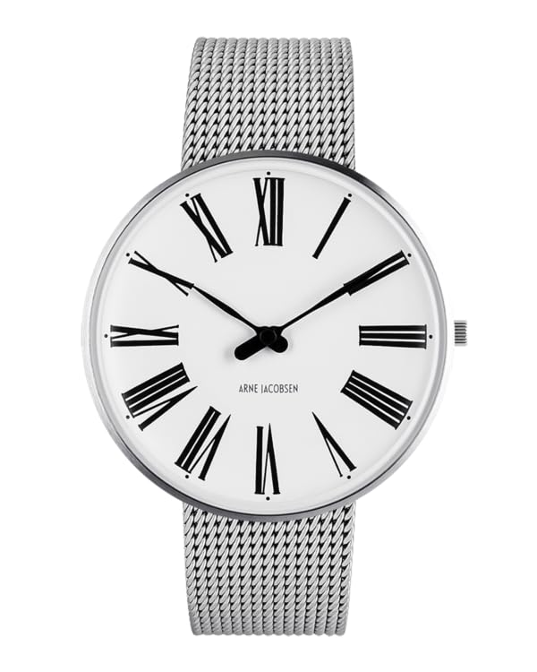 

ARNE JACOBSEN Watch 40mm Nordic Design Waterproof for Everyday Use Design without Second STATION White Silver Mesh Belt (Quiet Hand) 53302-2008