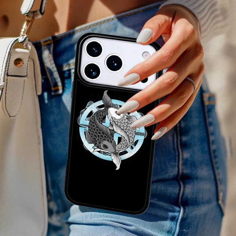 Ying Yang Koi Fish Phone Case For iPhone 17 Air 14 15 13 12 Max Cover For Apple 16e 11 Pro Max Plus Coque