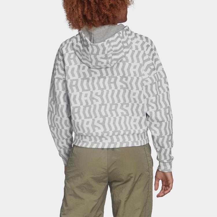 Adidas Dámská bunda s kapucí s celoplošným potiskem svrchní oděv šedá FL4225