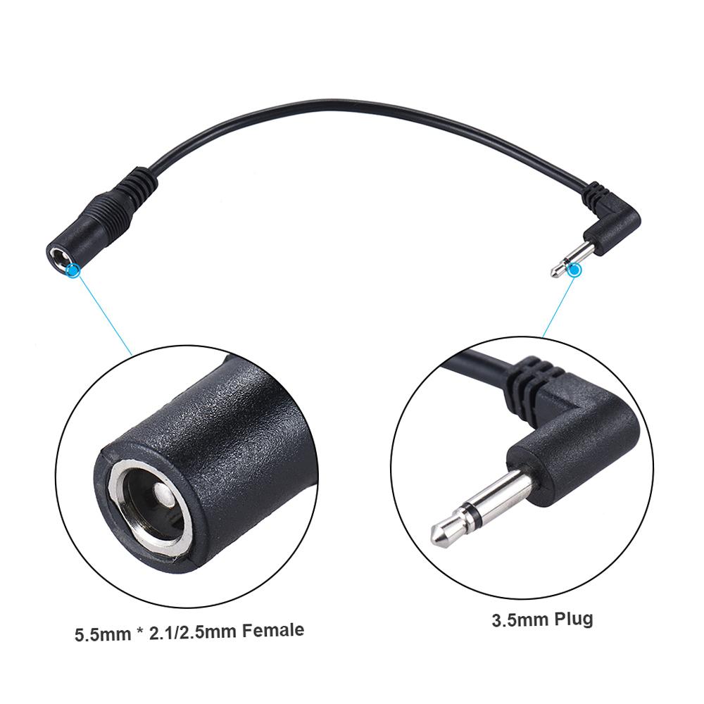 3pcs 5.5mm * 2.1/2.5mm To 3.5mm(1/8") Positive Tip Power Supply Converter Cable for Guitar Effect
