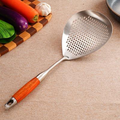 New Stainless Steel Colander Skimmer Durable Large Size Food Strainer Spoon Heat-Resistant Easy Draining Drain Spoon Kitchen Use