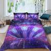 Visual Space Bedding Set Colorful Art Comforter Cover Rainbow Gradient Duvet Cover Optical Illusion Bedspread Cover Full King