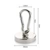 Harukita Magnetic Hooks, Carabiner, Mountaineering Hook Magnet, Metal Neodymium Magnet, Kitchen, Outdoor, Camping, Wall Mounting, 25mm Diameter, Silve