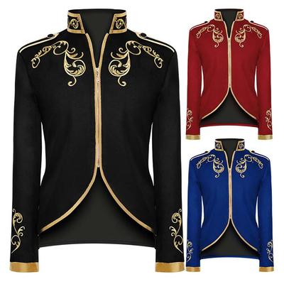 Men's Jacket Embroidery Coat Victorian Jackets for Men Vintage Clothing Prince King Cosplay Halloween Costume