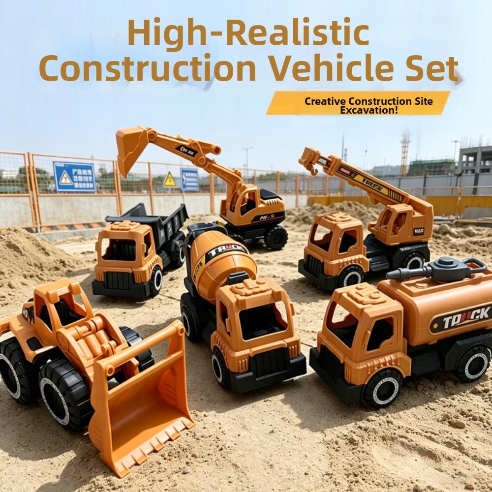 Plastic Tractor Excavator Bulldozer Drop Resistant Crane Truck Model Simulation Diecast for Boys