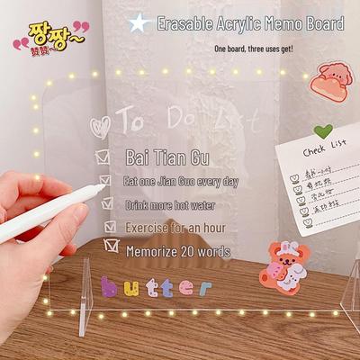 Minimalistische Transparente Acryl Mini Memotafel - Tragbares Kreatives Schreibpad für Studenten