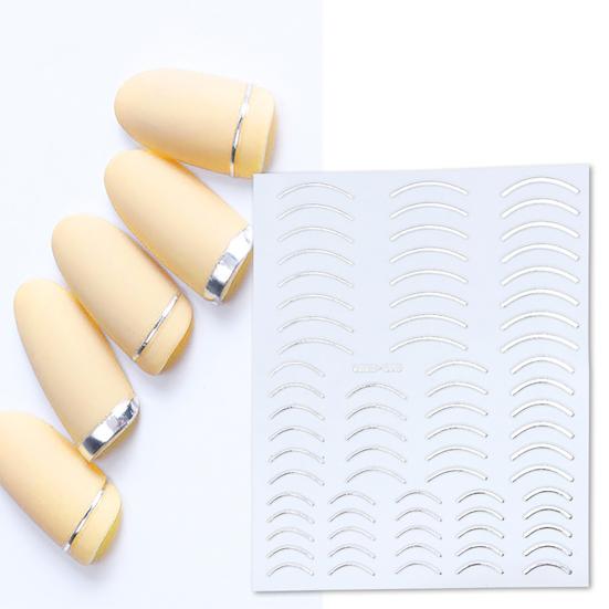 Nail Art Sticker Gold Colour Geometry Shapes PET Material Long-lasting Nail Art Sticker For Salon