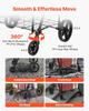 Folding Shopping Cart, Jumbo Grocery Cart with Double Baskets, 360° Swivel Wheels, Heavy Duty Utility Cart, 110 LBS Large Capacity Utility Cart for