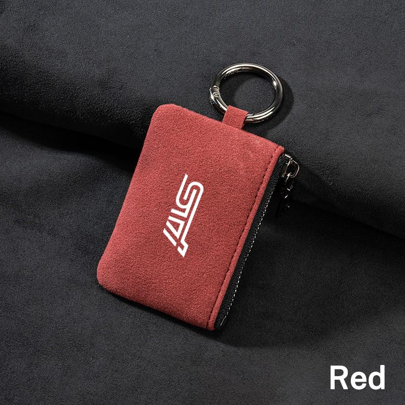 1PC Suede Car Key Bag Wallet TUJRYI Keychain Card Storage Pouch For Subaru Legacy Forester XV Outback WRX Tribeca BRZ Exiga Accessories