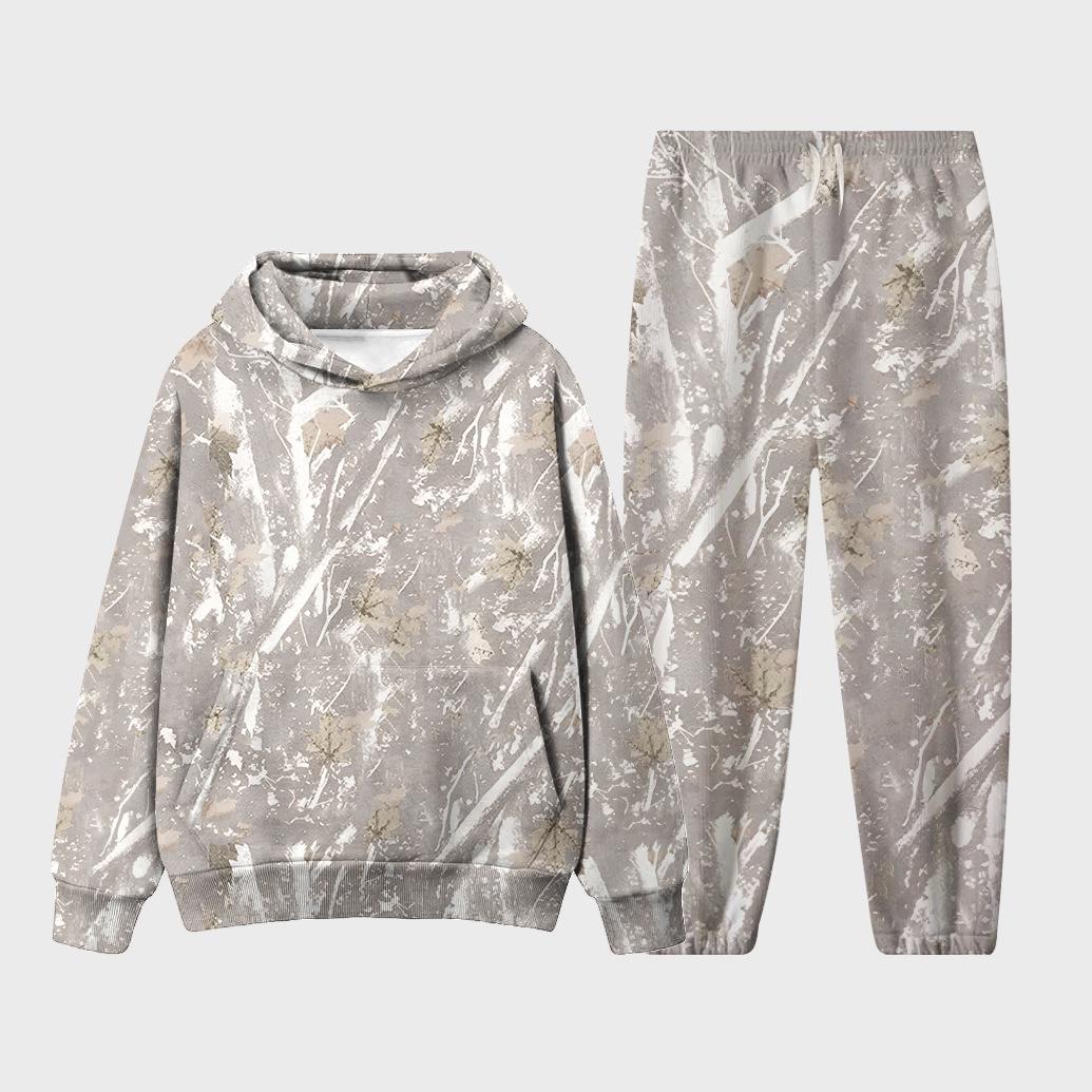 

2024 Maple Leaf 3D Print Fleece Hoodie Set - Couples Matching Wear L