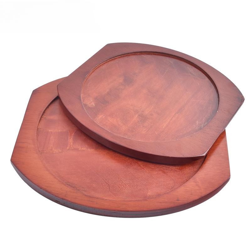 Cast Iron Barbecue Stove Insulated Wooden Tray Carbon Oven Anti Scalding Bottom Tray Thickened Wooden Tray and Cushion Plate