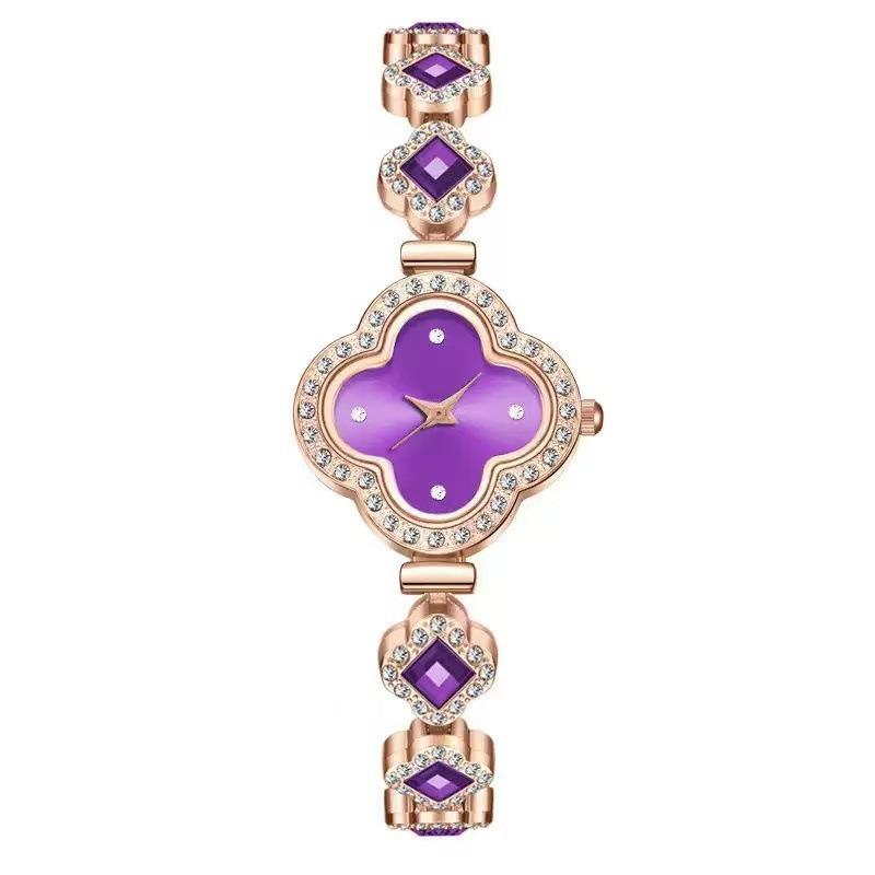 Ladies Classic Quartz Watch Embedded Rhinestone Bracelet Wristwatch