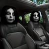 Breathable Car Seat Protector 2Pcs Universal Headrest Covers, Horror Pattern Protector, Durable Polyester Cover Stretchy Interior Accessories for All