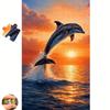 500-1000pcs/Puzzle Game - Enhancing Endurance And Logical Thinking - Exquisite Puzzle - (Dolphins Leaping from The Sea And Sunset of Golden Sea) Suita