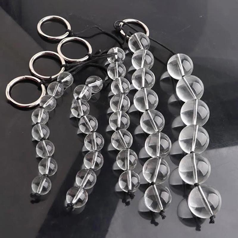 Crystal Glass Anal Massager Beads Inserted Plug BDSM Erotic Pull Beads Vaginal Balls Butt Plug Toys for Sensual Exploration