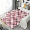Jirai Kei Plaid Throw Soft Flannel Blanket Warm Knee Skin-Friendly Throw For Sofa Office Bed Traveling Winter Oversize