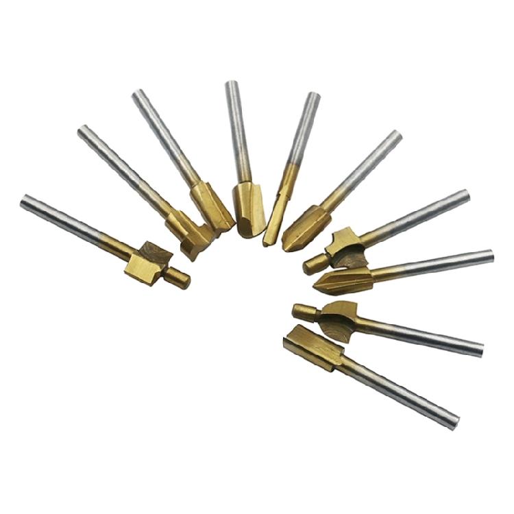 10Pcs/lot 1/8" Routers Bit Wood Cutter Milling Rotary Tool Set 3mm Shanks Bit