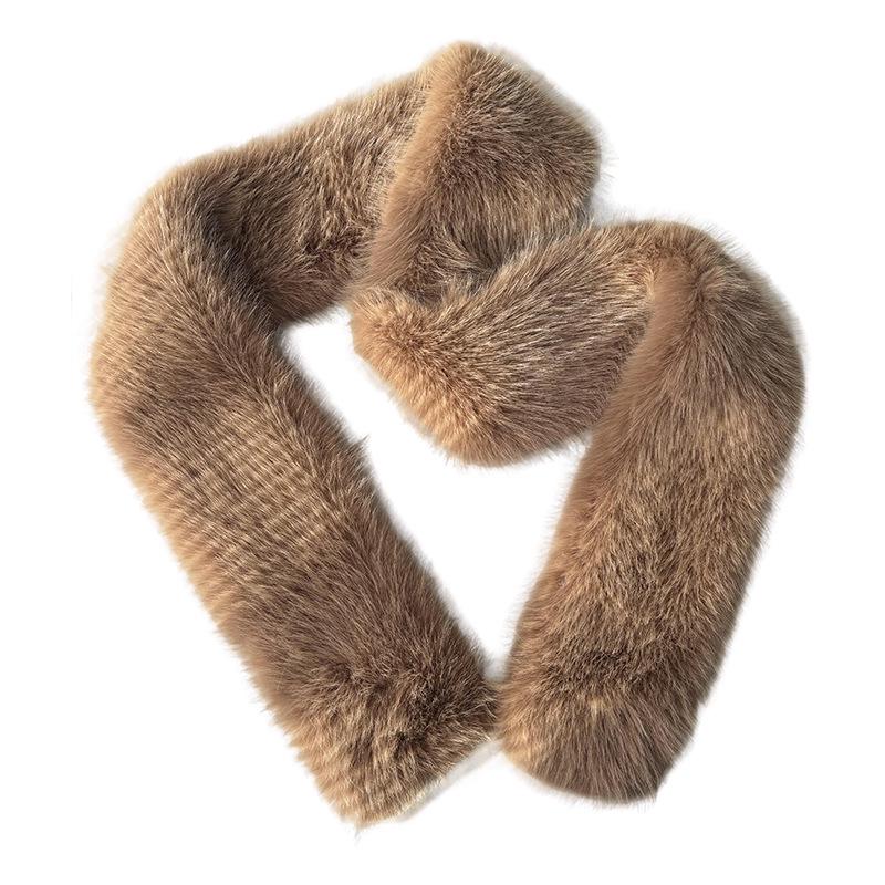 European and American Style Thickened Imitation Fox Fur Scarf: Warm, Versatile, Plush Neck Warmer