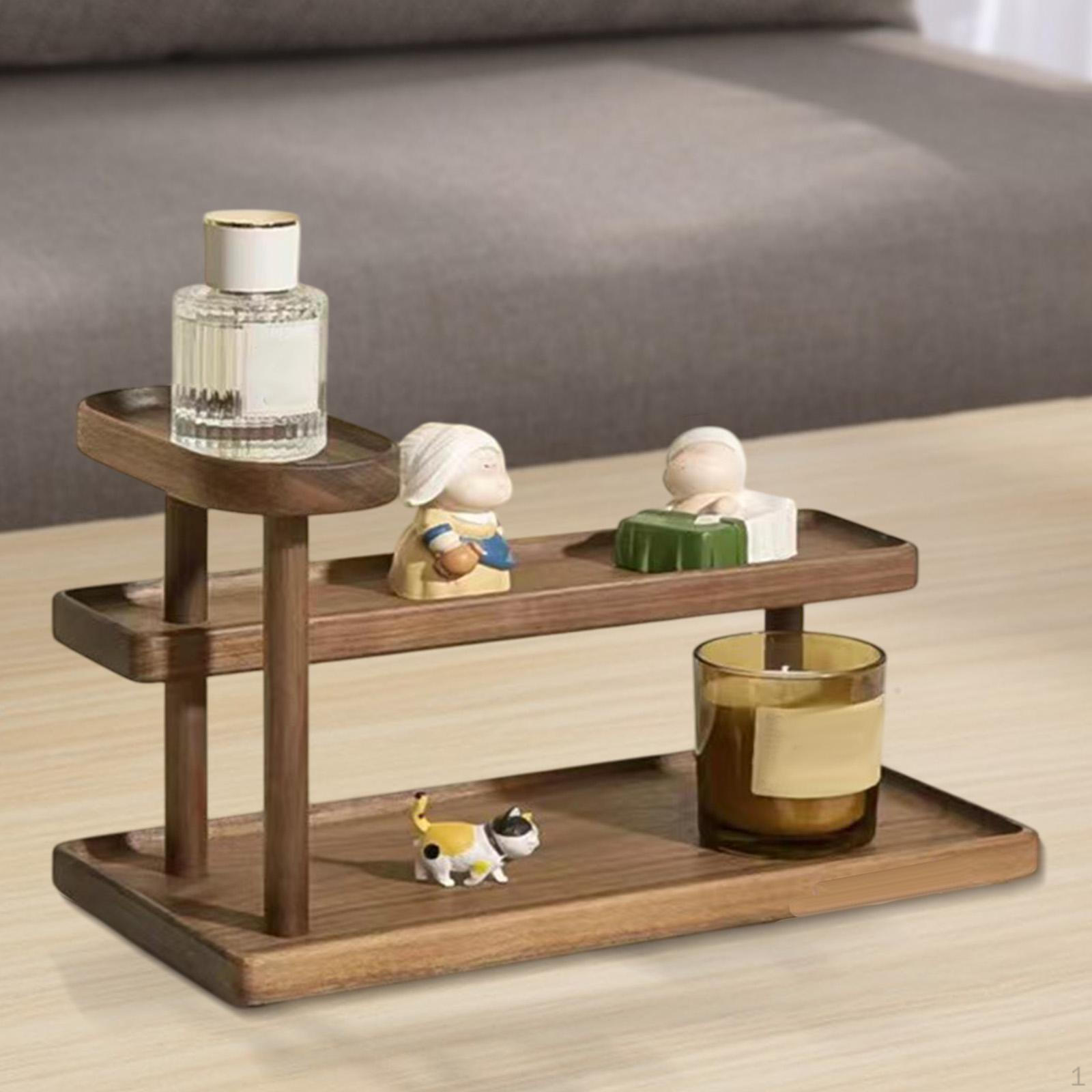 Настольная полка-органайзер 3 уровня минималистская небольшая подставка для растений в горшках деревянная стойка-стенд Brown 2940₽