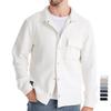Autumn And Winter New Fleece Thickened Waffle Men'S Lapel Cardigan Jacket Foreign Trade Pocket Coat Top Men