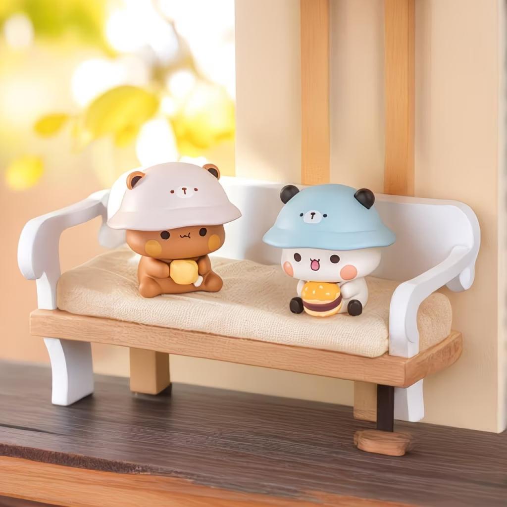 New Genuine  Cute Panda Yier And Bubu Couple Daily Series V3 Anime Kawaii Figure Trendy Home Decor Collectible Toy Gift