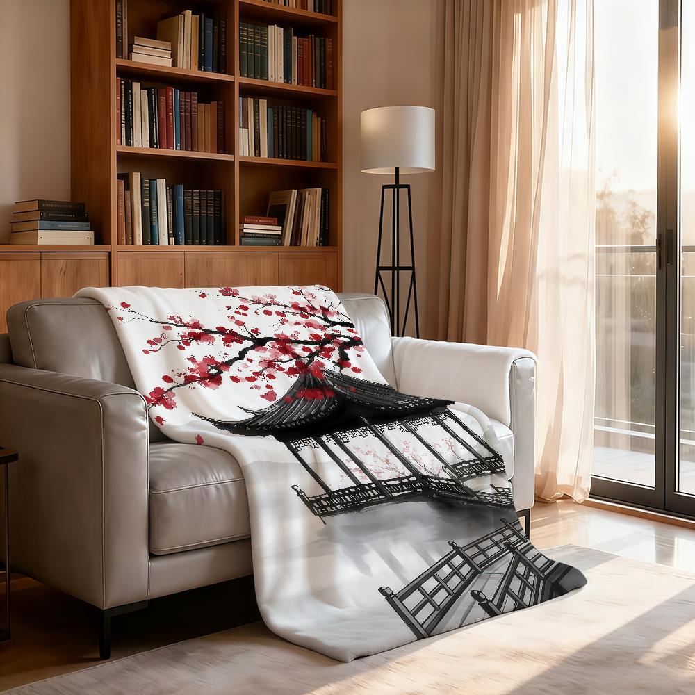 Plum Blossom Blanket Soft Throw Blanket for Home Bedroom Bed Sofa Picnic Travel Office Rest Cover Blanket Gift